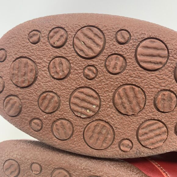 THINK! Denk! Leather Embroidered Ankle Boots 37 US 6 Lace Up‎ Red Comfortable - Picture 13 of 16